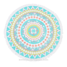 Serviette de plage ronde de mandala de couleur vive populaire de l&#39;Australie BT-540 Chine fournisseur